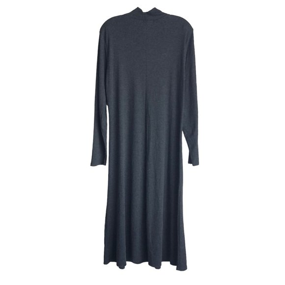 NWT Anthropologie Bordeaux Womens Sweater Dress XL Gray Mock Neck Maxi Stretch - Picture 2 of 10